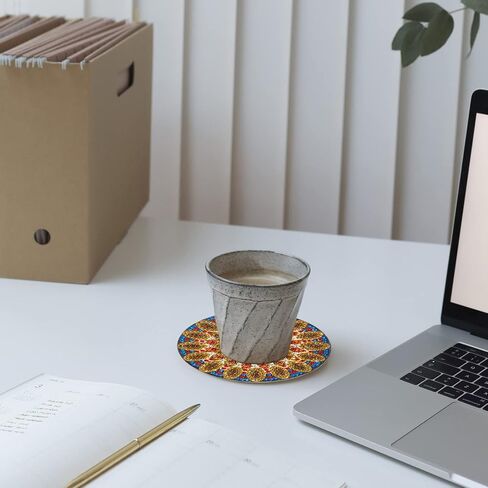 ATROPOS 8 Pcs Diamond Painting Coasters with Holder, DIY Diamond Art Coasters, Diamond Painting Coasters Kit for Adults in Kuwait