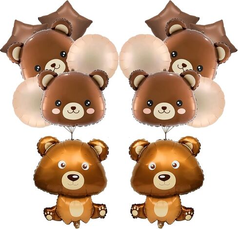 14 قطعة من بالونات الدب، بالونات تيدي بير ديكورات حفلات استقبال المولود الجديد، بالونات فويل على شكل حيوانات بعبارة We Can Bearly Waits، لوازم ديكور حفلات اعياد الميلاد in Kuwait