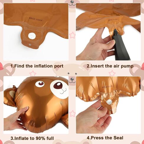 14 قطعة من بالونات الدب، بالونات تيدي بير ديكورات حفلات استقبال المولود الجديد، بالونات فويل على شكل حيوانات بعبارة We Can Bearly Waits، لوازم ديكور حفلات اعياد الميلاد in Kuwait