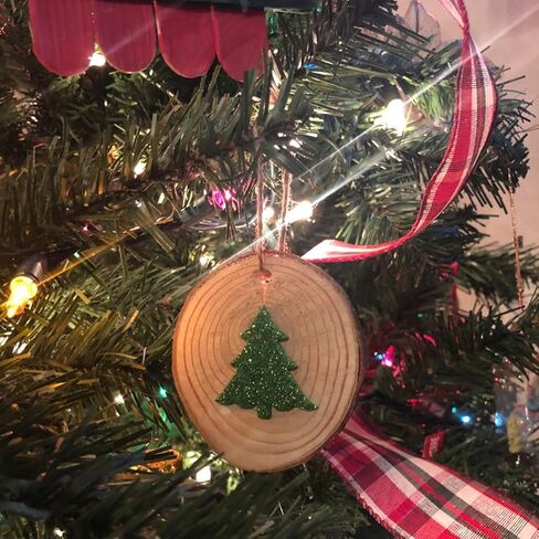 شرائح خشبية للزينة من جويافو، 30 قطعة 2.4 انش - 2.8 انش، شرائح خشبية دائرية فارغة من الخشب الطبيعي لتزيين حفلات الكريسماس وحفلات الزفاف وحفلات استقبال المولود الجديد in Kuwait