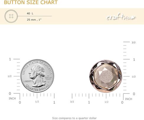 Craftisum 20 pcs Cream Glitter Powder Beveled Cut Resin Cover with Sewing Shank Coat Buttons -25mm -1" in Saudi Arabia