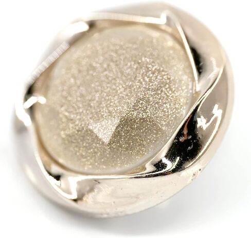 Craftisum 20 pcs Cream Glitter Powder Beveled Cut Resin Cover with Sewing Shank Coat Buttons -25mm -1" in Saudi Arabia