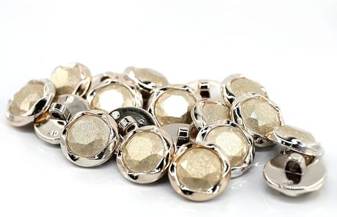 Craftisum 20 pcs Cream Glitter Powder Beveled Cut Resin Cover with Sewing Shank Coat Buttons -25mm -1" in Saudi Arabia
