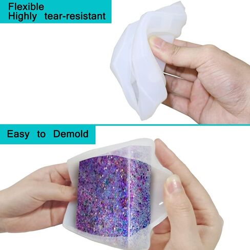 Pack of 4, Resin Silicone Molds, SourceTon Ashtray Resin Silicone Molds with Square Shape, Heart Shape, Rhombus Shape and Round Shape for Resin Casting, DIY Handcrafts in Saudi Arabia