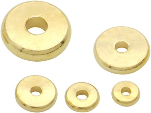 350 قطعة من الخرز النحاسي المباعد، 5 أحجام من الخرز المعدني المستدير المستدير لصنع DIY (4 مم، 5 مم، 6 مم، 8 مم، 10 مم) in Kuwait