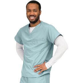 Medline 810NNTM-CA PerforMAX قطعة علوية قابلة للعكس بجيب واحد، ANG-CC، أخضر ضبابي، متوسط