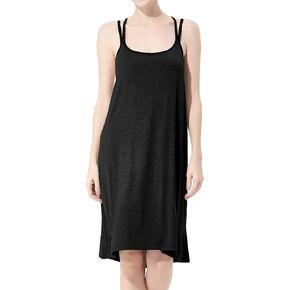 Lu's Chic Women's Cotton Nightgown Plus Size Cami Sleepwear Sleeveless Summer Loungewear