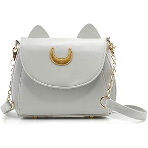 Oct17 Moon Luna Design Purse Kitty Cat satchel shoulder bag Designer Women Handbag Tote PU Leather Sailer Style