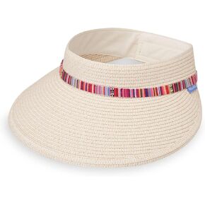 شركة Wallaroo Hat - واقي شمس Sedona للسيدات - حافة واسعة، تصميم قابل للتعبئة وحجم قابل للتعديل لمقاسات التاج المتوسطة