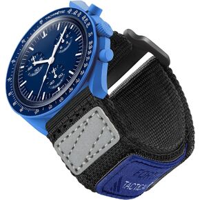 حزام ساعة القمر من النايلون سريع التحرير 20 ملم من ريتشي للرجال أوميغا × حزام سواتش متوافق مع أوميغا سبيدماستر/ سيماستر/ ريلماستر/ مهمة إلى القمر/ ميركوري/ الشمس/ المريخ/ الأرض/ المشتري/ نبتون/ بلوتو، أسود/ أزرق داكن/ أخضر / برتقالي/ أحمر in Kuwait