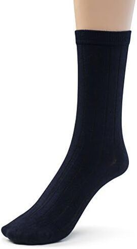 Silky Toes Mens Bamboo Ribbed Dress Crew Socks 3 or 6 Pairs Calf Socks in Kuwait