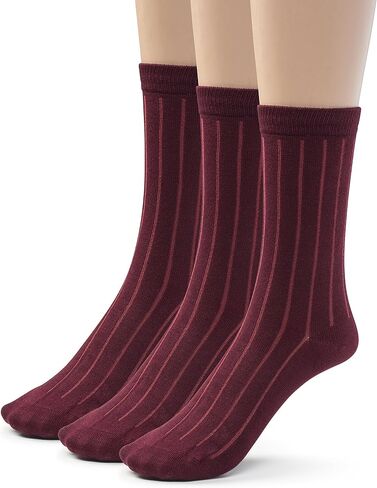 Silky Toes Mens Bamboo Ribbed Dress Crew Socks 3 or 6 Pairs Calf Socks in Kuwait