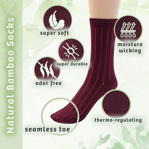 Silky Toes Mens Bamboo Ribbed Dress Crew Socks 3 or 6 Pairs Calf Socks in Kuwait