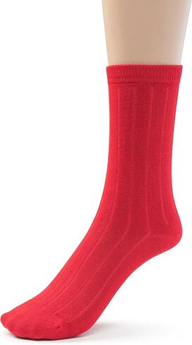 Silky Toes Mens Bamboo Ribbed Dress Crew Socks 3 or 6 Pairs Calf Socks in Kuwait