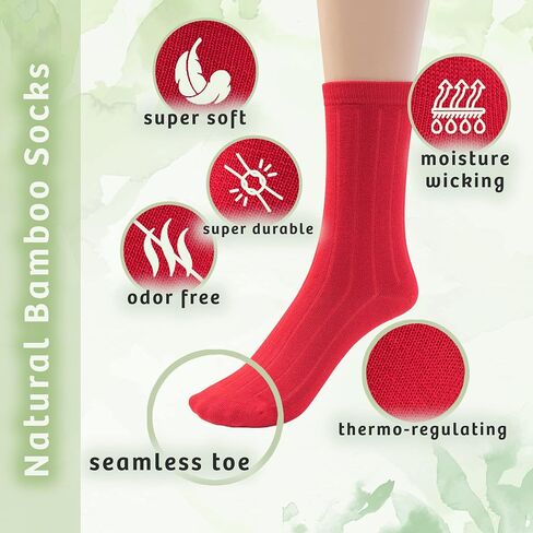 Silky Toes Mens Bamboo Ribbed Dress Crew Socks 3 or 6 Pairs Calf Socks in Kuwait