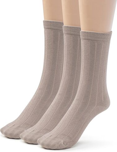 Silky Toes Mens Bamboo Ribbed Dress Crew Socks 3 or 6 Pairs Calf Socks in Kuwait