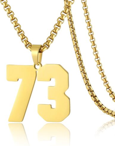 SKQIR Number Necklace for Men Black Baseball Jersey Number Pendant for Boys Athletes Number Chain Pandent for Boys Sport Stainless Steel necklace in Kuwait