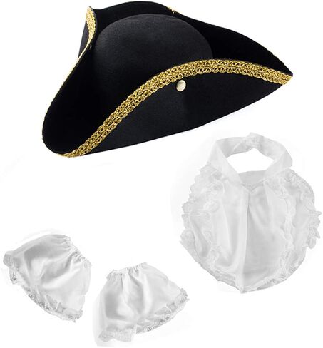 Funny Party Hats Colonial Style Tricorn Hat - Revolutionary War Deluxe Colonial Tricorn Hat in Saudi Arabia