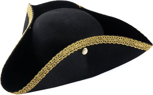 Funny Party Hats Colonial Style Tricorn Hat - Revolutionary War Deluxe Colonial Tricorn Hat in Saudi Arabia