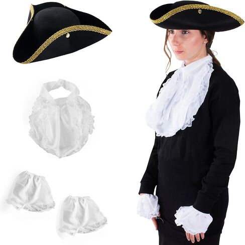Funny Party Hats Colonial Style Tricorn Hat - Revolutionary War Deluxe Colonial Tricorn Hat in Saudi Arabia