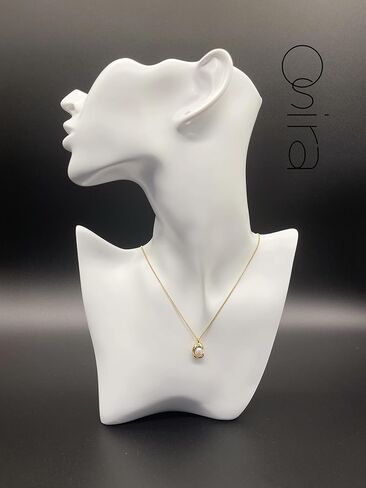 OSIRA Pearl Pendant Necklace Round Freshwater Cultured Pearl, S925 Sterling Silver Chain and 18K Gold Plated Necklace Birthday Mother's Day Anniversary Jewelry Gift For Women Wife Mom Girlfriend Girls. in Saudi Arabia