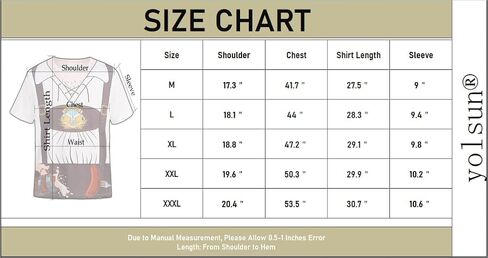 yolsun Oktoberfest Men's Short Sleeve Bavarian German Lederhosen T-Shirt Costume in Kuwait