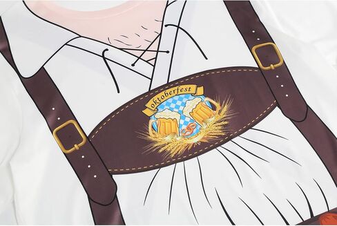 yolsun Oktoberfest Men's Short Sleeve Bavarian German Lederhosen T-Shirt Costume in Kuwait