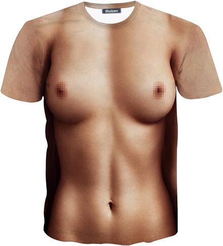 تي شيرت Thuizen الرجالي ثلاثي الأبعاد ذو العضلات العارية المضحكة in Kuwait