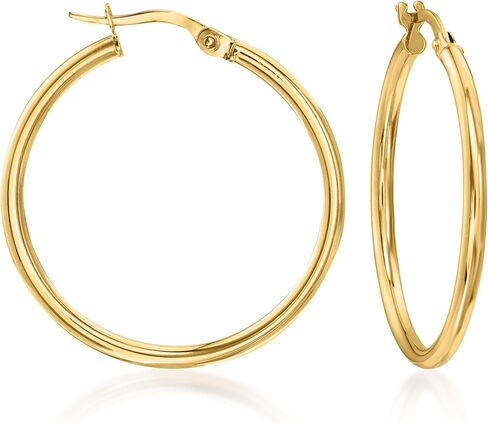 أقراط روس سيمونز الإيطالية من الذهب الأصفر عيار 2 مم عيار 18 قيراط in Kuwait