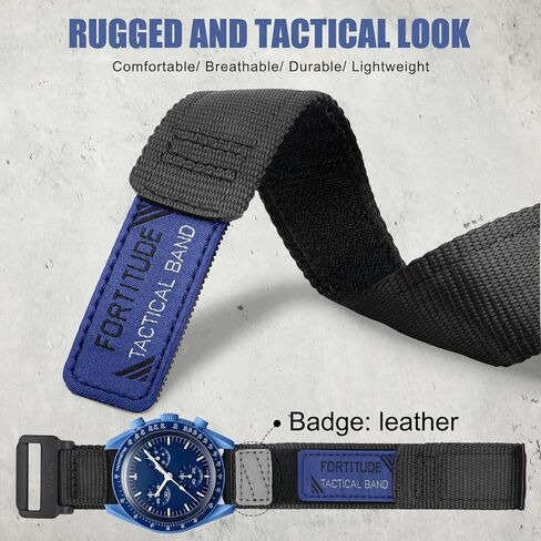 حزام ساعة القمر من النايلون سريع التحرير 20 ملم من ريتشي للرجال أوميغا × حزام سواتش متوافق مع أوميغا سبيدماستر/ سيماستر/ ريلماستر/ مهمة إلى القمر/ ميركوري/ الشمس/ المريخ/ الأرض/ المشتري/ نبتون/ بلوتو، أسود/ أزرق داكن/ أخضر / برتقالي/ أحمر in Kuwait