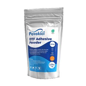POVOKICI DTF Powder Coarse 1000g/35.2oz, 2.2lbs, White Digital Transfer Hot Melt Adhesive for Sublimation, DTF PreTreat Transfer Powder for DTF and DTG Printer