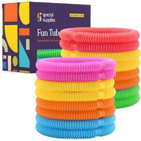 Special Supplies Fun Pull and Stretch Tubes for Kids - Pop, Bend, Build, and Connect Toy, Provide Tactile and Auditory Sensory Play, Colorful, Heavy-Duty Plastic (30) in Kuwait