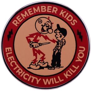 Remember Kids Electricity Will Kill You Brooch Pin Badge Reminder Warning Brooch Warning Danger Sign Enamel Pins Funny Metal Lapel Pin Badge for Backpacks Clothes Bags Jackets Hat Jewelry DIY Decor in Kuwait