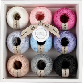 About Strings #3 Light DK 100% Organic Cotton Yarn Box Set Bundle (Expresso)