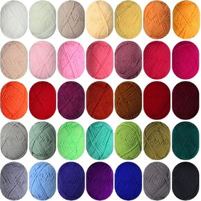 35pcs Yarn for Crocheting,Soft and Fluffy Crochet Yarn for Knitting and Crafts，875g Beginners Knitting Set Yarn,5 ply Warm Yarn for DIY Cushions, Dolls, Bags, Bouquets in Saudi Arabia