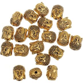 RUBYCA 20PCS Buddha Small Spiritual Metal Beads Bronze Color Spacer for Jewelry Making Bracelet in Kuwait