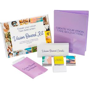 ONLY BOLDLY Vision Board Kit & Vision Board Journal | 130 Affirmation Cards & Vision Board Book (27.75 x 8.5-inch) Dream Board, Mood Board, Collage Book - Vision Board for Women with Manifestation Kit in Saudi Arabia