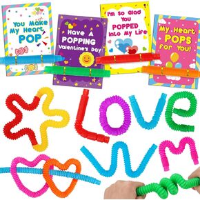 26pcs البوب ​​أنابيب بطاقات عيد الحب للأطفال المدرسة الفصول الدراسية تبادل مضحك الحسية تململ اللعب هدايا معايدة عيد الحب للأطفال الصغار الفتيان الفتيات عيد الحب هدايا عيد الحب علاج حقيبة السائبة in Kuwait