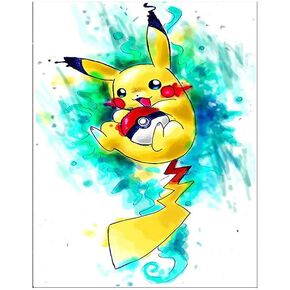 مطبوعات يدوية كيميلي بأرقام للبالغين والأطفال بوكيمون الطلاء حسب الأرقام DIY طلاء بيكاتشو أكريليك بالألوان حسب الأرقام مجموعة الرسم الرئيسية جدار غرفة المعيشة غرفة النوم ديكور بيكاتشو in Kuwait