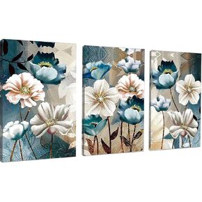 يالكين 3 عبوات من الطلاء بالرقم للبالغين والمبتدئين على القماش، طلاء بالارقام والزهور، لوحة زهور بالارقام مثالية كهدية وديكور حائط المنزل (3 عبوات، 12 × 16 انش) in Kuwait