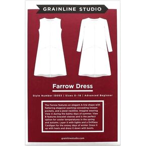 Grainline Studio Farrow Dress Sizes 0-18 Fabric, Multi