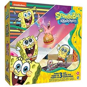 Spongebob Squarepants - 3 in 1 Jigsaw Puzzles for Kids. Great Birthday & Educational Gifts for Boys and Girls. Colorful Pieces Fit Together Perfectly. Great Preschool Aged Learning Gift. in Kuwait
