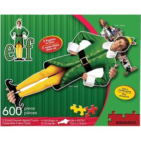 AQUARIUS Elf Puzzle (2-Sided Shaped 600 Piece Jigsaw Puzzle) - Glare Free - Precision Fit - Officially Licensed Elf Merchandise & Collectibles - 13 x 29.75 Inches in Kuwait