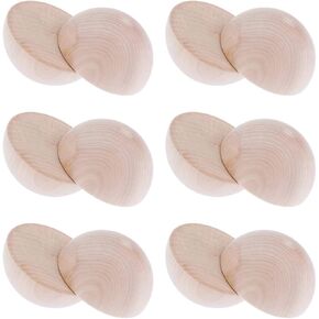 12 حزمة من كرات نصف خشبية غير مكتملة 2 بوصة كرات خشبية مقسمة DIY زخرفة مخروط خشبية الحرف اليدوية نصف جولة كرات للمشروعات اليدوية للأطفال ، 50 مم in Kuwait