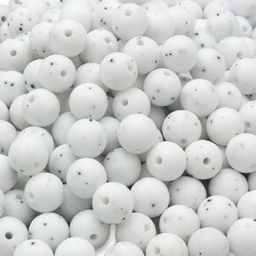 DIYOMR 100Pcs Silicone Beads, Single Color Beads Silicone Round Beads Rubber Craft Beads Bracelet Necklace Beads for Keychain Jewelry Lanyard DIY Crafts Making (12mm,Azure) in Saudi Arabia