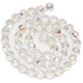Halcraft Crystal AB Glass Czech Round Fire Polished Faceted 8mm Beads - 100 Pieces - for Jewelry Making in Saudi Arabia