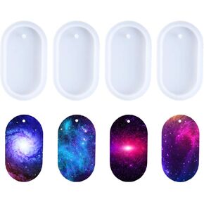 Nifocc Oval Keychain Silicone Molds - 4 Pcs, Large Size, DIY Crafts, Dog Tag, Keychain Making in Kuwait