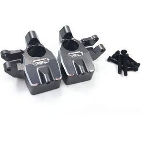 Treal Front Inner Portal Covers Steering Knuckles Aluminum 7075 for Axial Capra UTB/SCX10 III (Black)