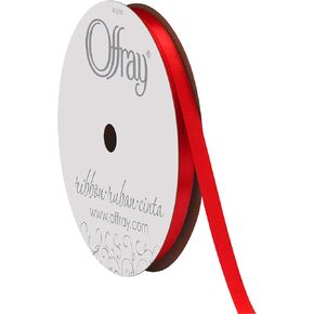 Offray 1/4" Wide Double Face Satin Ribbon, 100 Yards, White