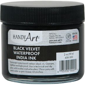 Handy Art Black Velvet India Ink 2oz Glass Jar in Saudi Arabia